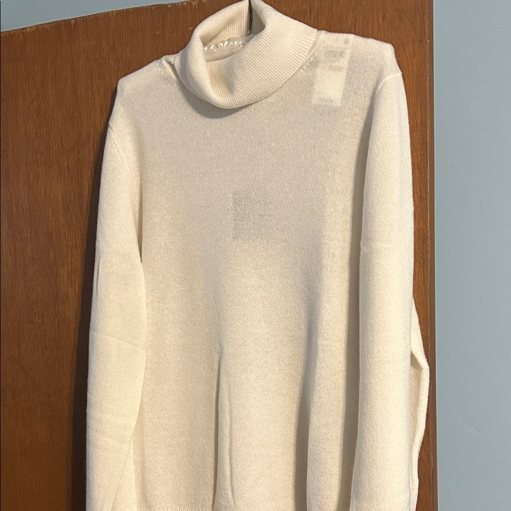 Charter Club Soft Cream Cashmere Cowl Neck Sweater